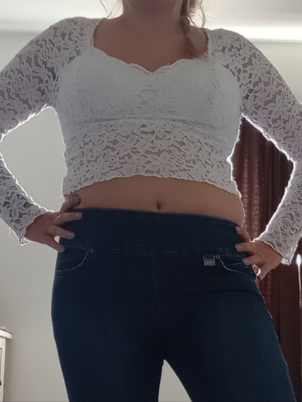 White lace crop top